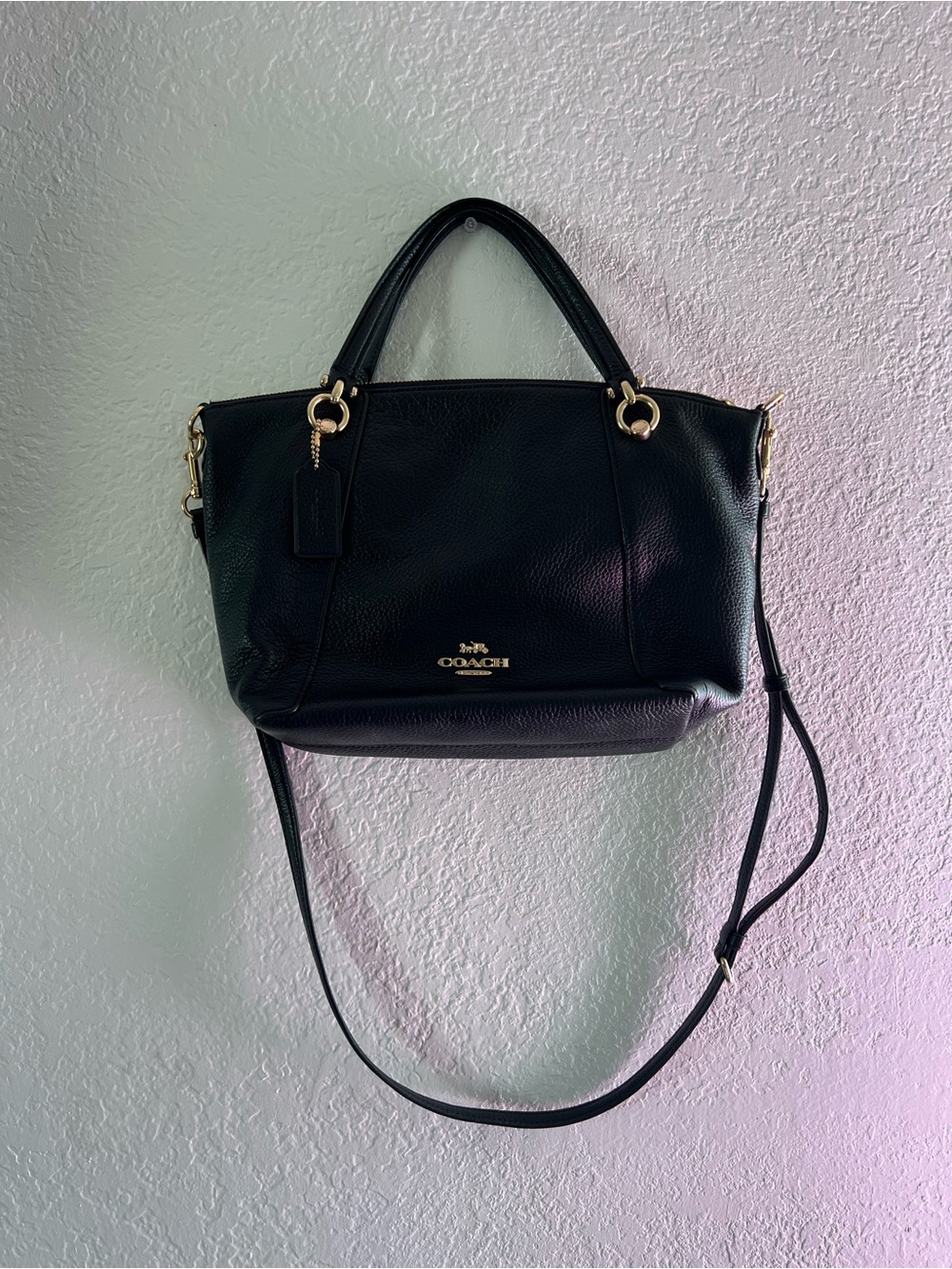 Coach Black Leather Tote with Gold Hardware Kelsey satchel - Picture 6 of 6